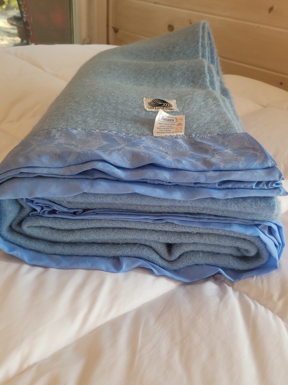 Vintage DBL Sz 100% Virgin Wool Blanket - Picture 11 of 11